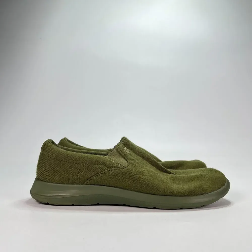 Merino Australian Olive Green Lightweight Low Top Wool Slip On Shoes Womens Sz 8